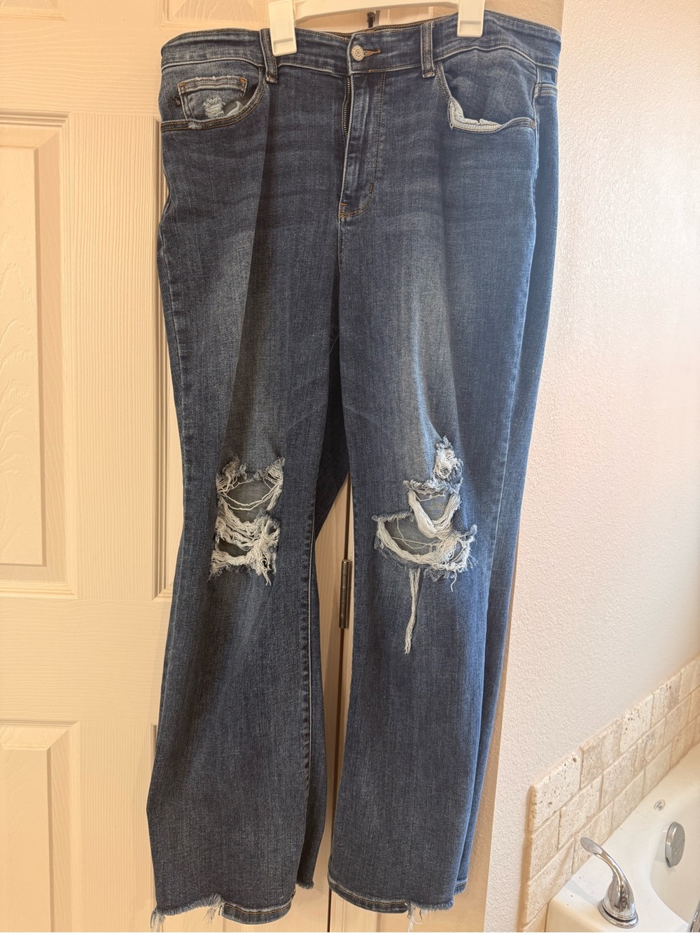 Dark Blue Distressed Judy Blue Women’s Jeans